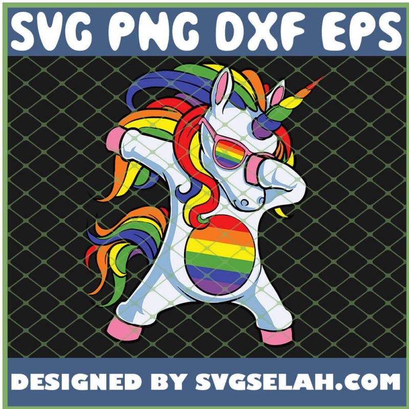 Dabbing Unicorn Lgbt Gay Pride SVG PNG DXF EPS Design Cut Files