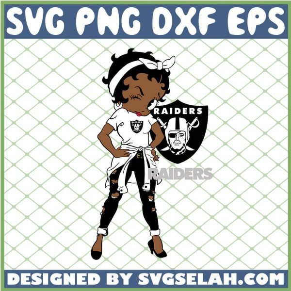 Betty Boop Oakland Raiders NFL Logo Teams Football SVG PNG DXF EPS 1