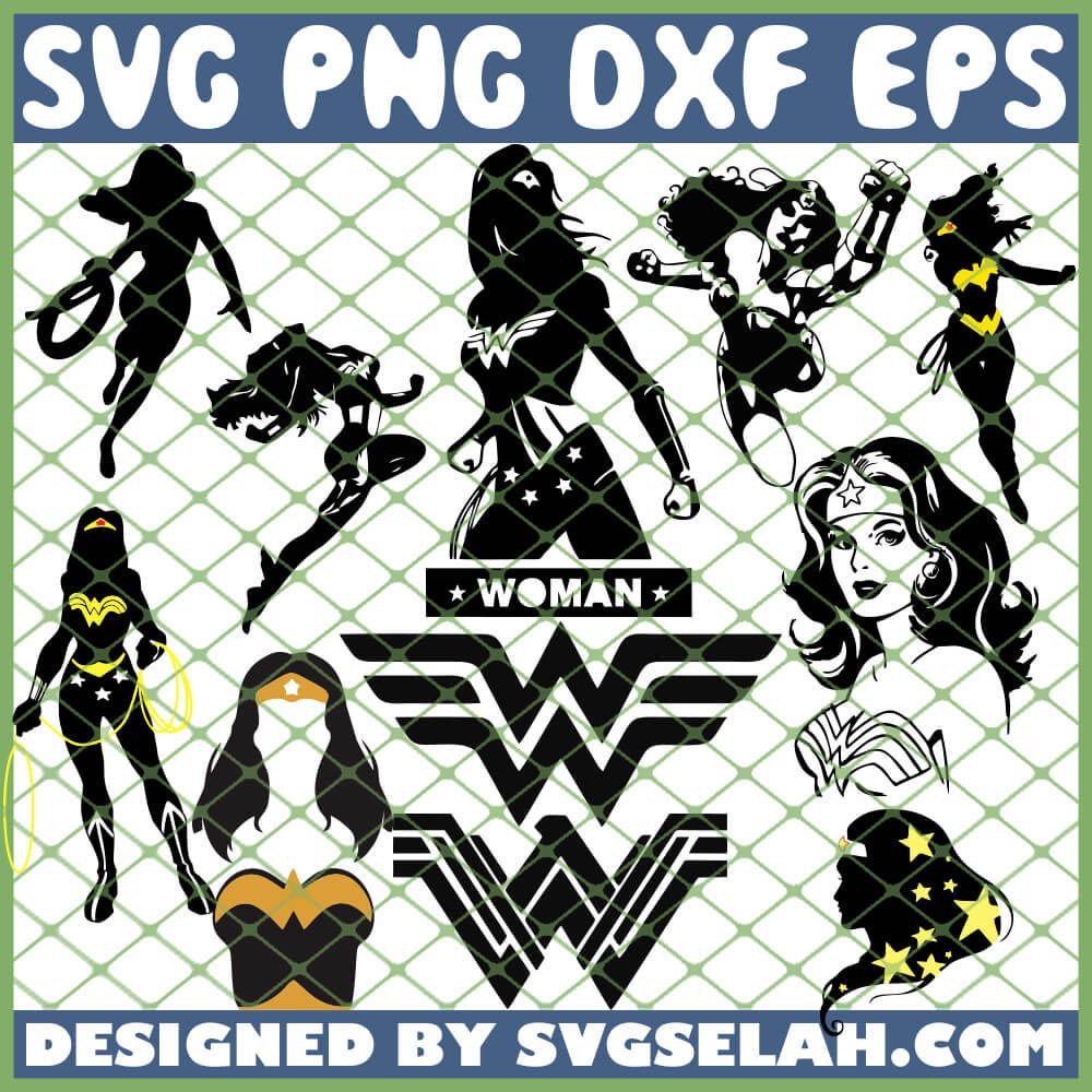 Download Black Wonder Woman SVG Bundle, PNG, DXF, EPS, Design Cut Files, Image Clipart - SVG Selah