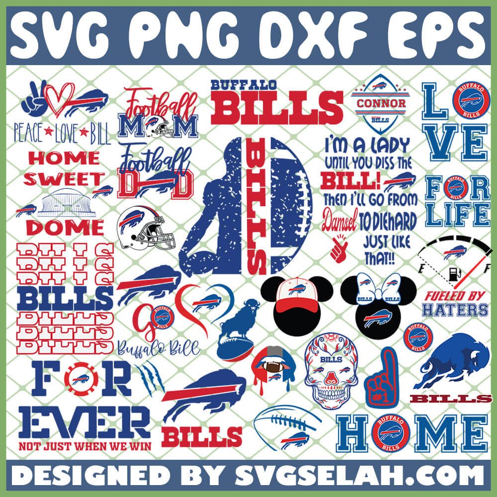 Buffalo Bills Svg Nfl Team Logos Svg Bundle Png Dxf Eps Design Cut Files Image Clipart Svg Selah