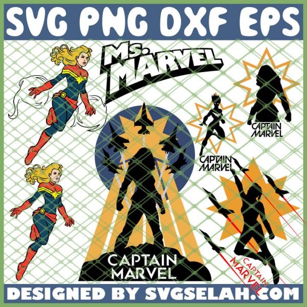 Captain Marvel Girl SVG PNG DXF EPS 1