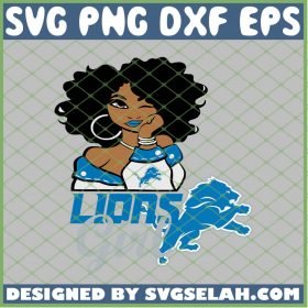 Detroit Lions Girl SVG PNG DXF EPS 1