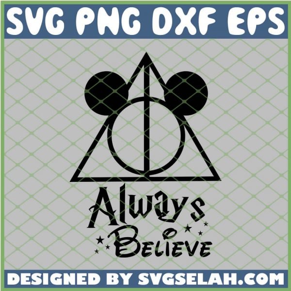 Harry Potter Disney Always Believe Deathly Hallows Mickey SVG PNG DXF EPS 1