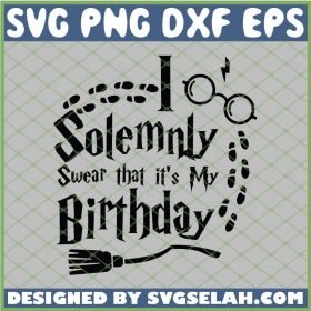 Harry Potter Footprints I Solemnly Swear That Its My Brithday Broom SVG PNG DXF EPS 1