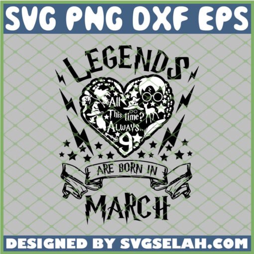 Harry Potter Heart Legends Are Born In March 9 3 4 SVG PNG DXF EPS 1