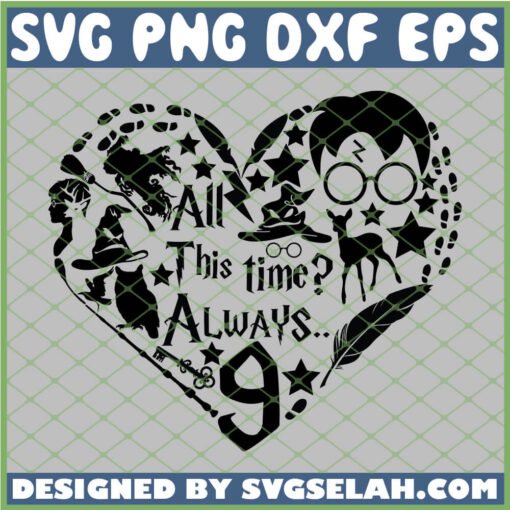 Harry Potter Valentines All This Time Always 9 3 4 SVG PNG DXF EPS 1