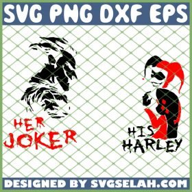 Her Joker His Harley Svg, Joker And Harley Quinn Couple Svg, Png, Dxf 