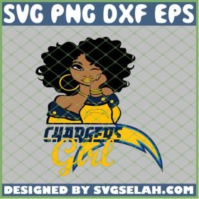 Los Angeles Chargers Girl SVG PNG DXF EPS 1