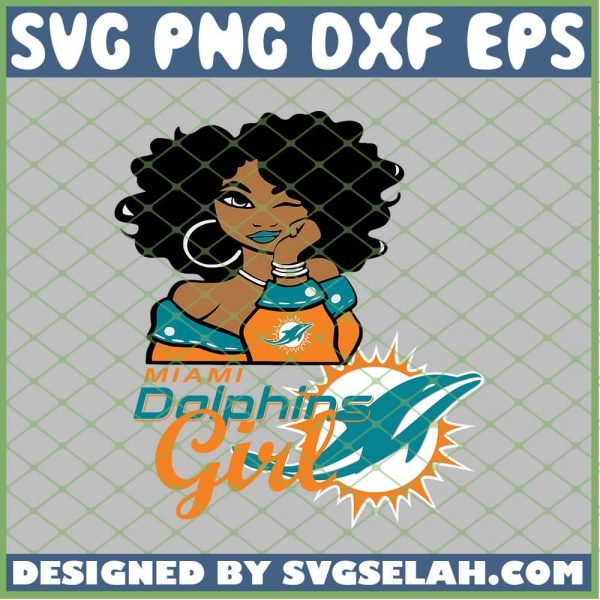 Miami Dolphins Girl SVG PNG DXF EPS 1