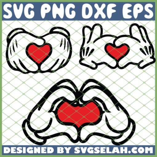 Mickey Hands Love SVG PNG DXF EPS 1