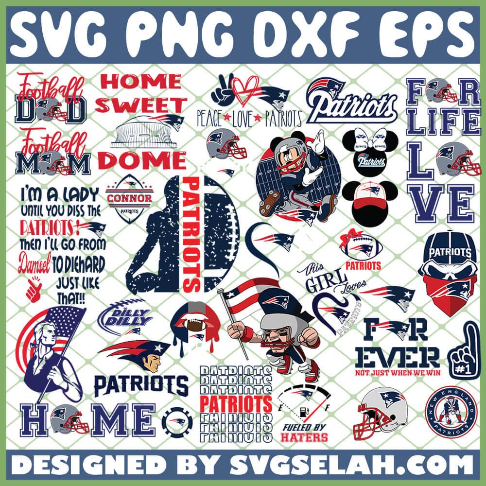 Download New England Patriots SVG, NFL Team Logos SVG Bundle, PNG, DXF, EPS, Design Cut Files, Image ...