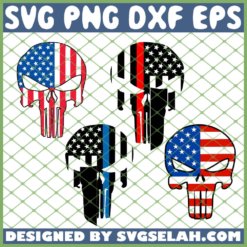 Punisher Skull American Flag SVG PNG DXF EPS 1