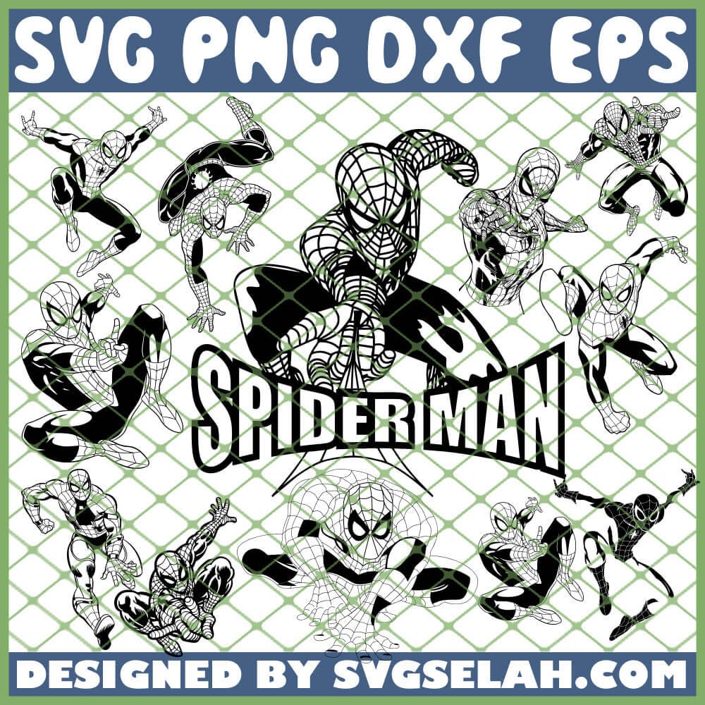 Download Spiderman Outline SVG, Silhouette SVG, PNG, DXF, EPS ...