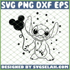 Stitch With Balloon Mickey SVG PNG DXF EPS 1