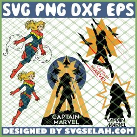Supper Captain Marvel Girl SVG PNG DXF EPS 1