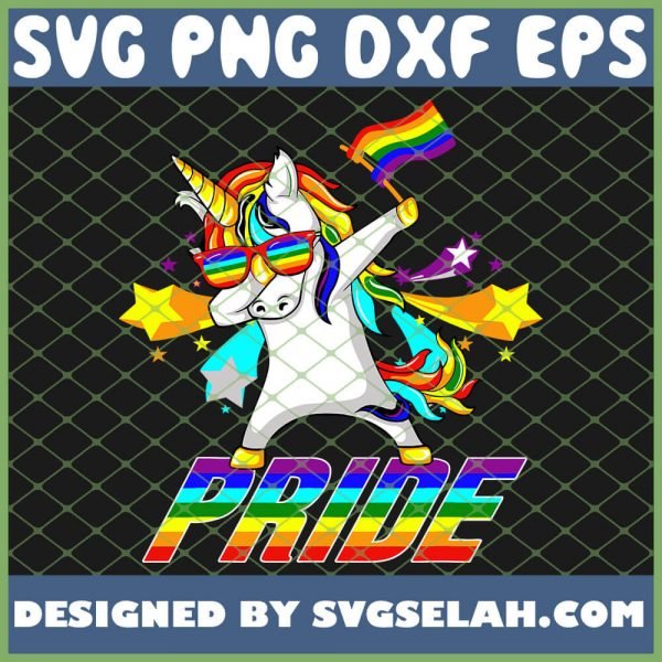 Dabbing Unicorn Lgbt Gay Pride SVG PNG DXF EPS 1