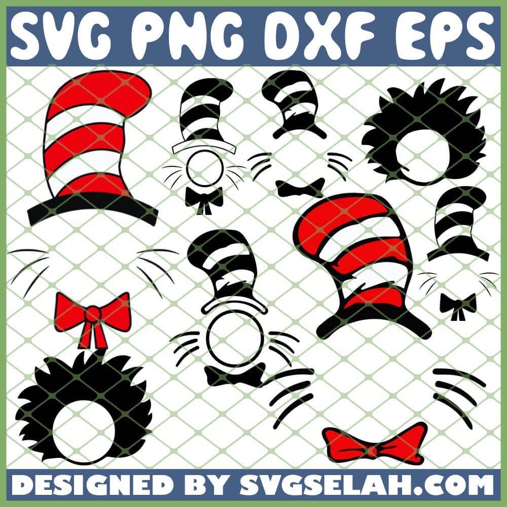 Dr Seuss Monogram SVG Bundle, PNG, DXF, EPS, Design Cut Files, Image