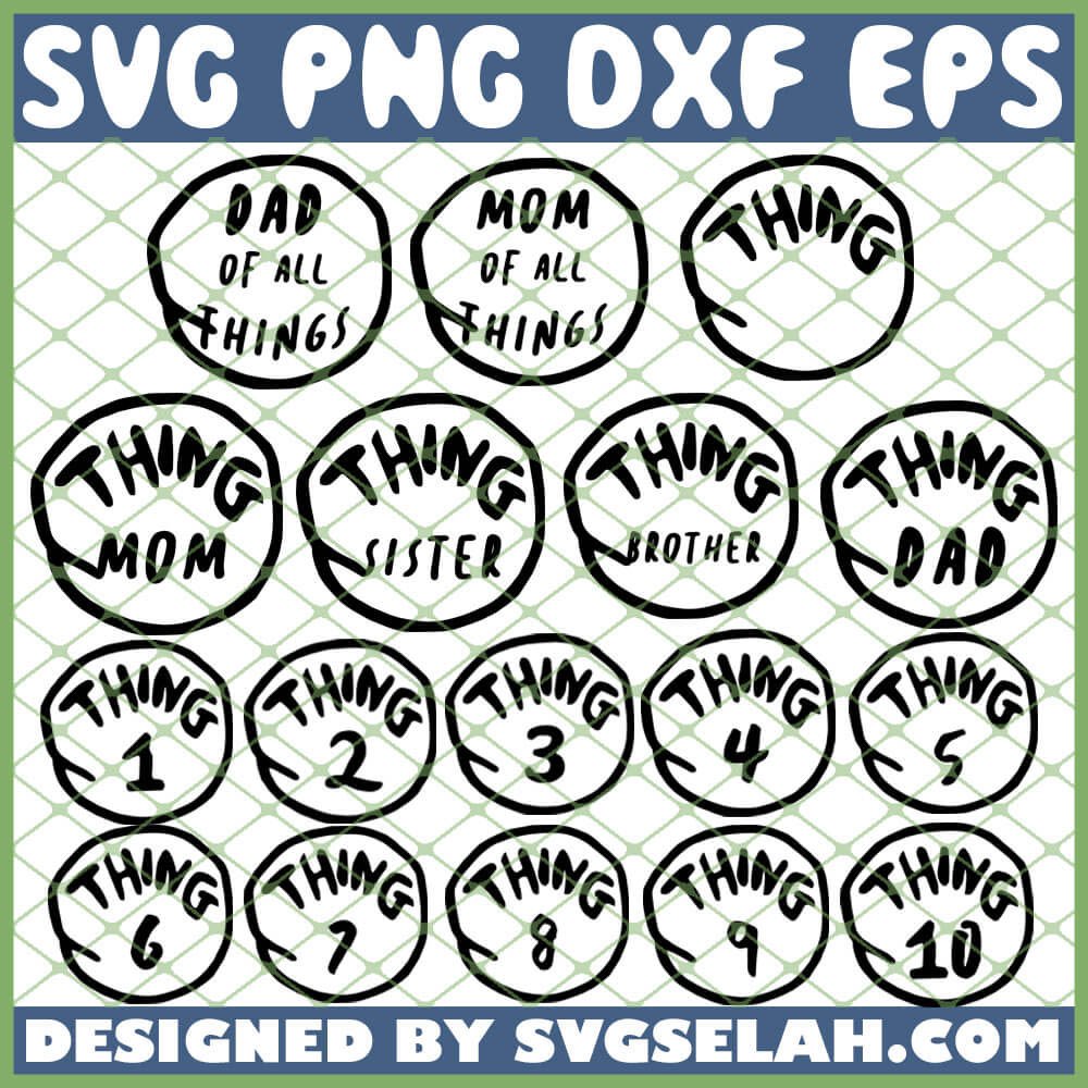 Dr Seuss Thing SVG Bundle, PNG, DXF, EPS, Design Cut Files, Image