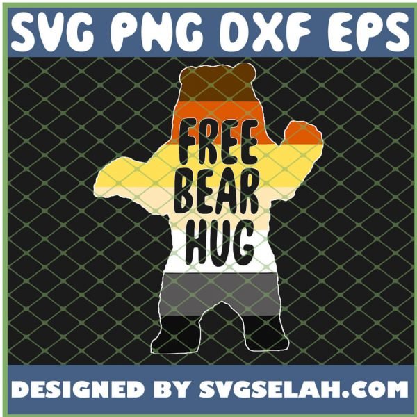 Free Bear Hug Gay Pride Lgbt Vintage Fun SVG PNG DXF EPS 1