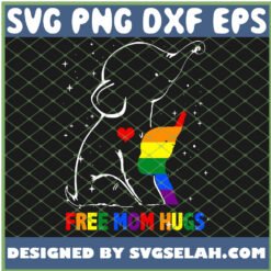 free mom hugs lgbt mom mother elephant rainbow svg png dxf eps design cut files image clipart by SvgSelah
