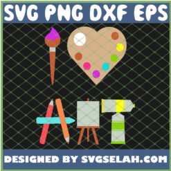 i love art fun colorful future artist and crafts svg png dxf eps design cut files image clipart by SvgSelah
