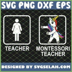 Montessori Teacher Flossing Unicorn Teacher Women SVG PNG DXF EPS 1