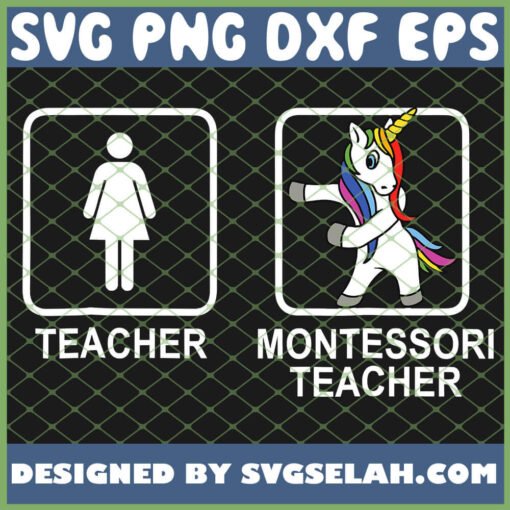Montessori Teacher Flossing Unicorn Teacher Women SVG PNG DXF EPS 1