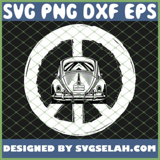 Retro Peace Car Beetle Buggy Bug Auto California Love Lgbt SVG PNG DXF EPS 1