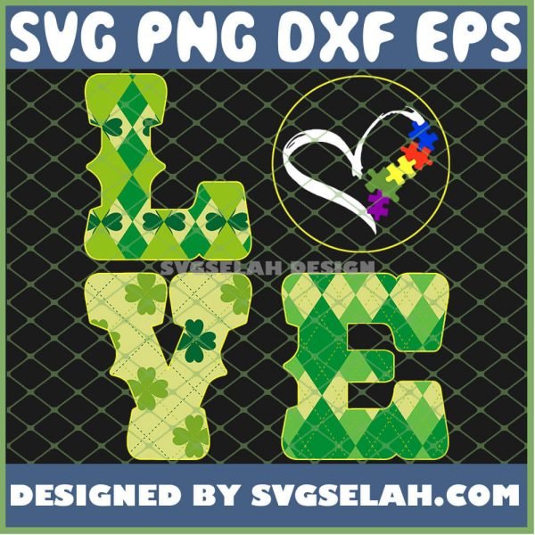 Autism Puzzle Awareness Love St PatrickS Day SVG PNG DXF EPS 1