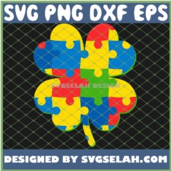 Autism St Patricks Day Kids Irish Puzzle Piece SVG PNG DXF EPS 1
