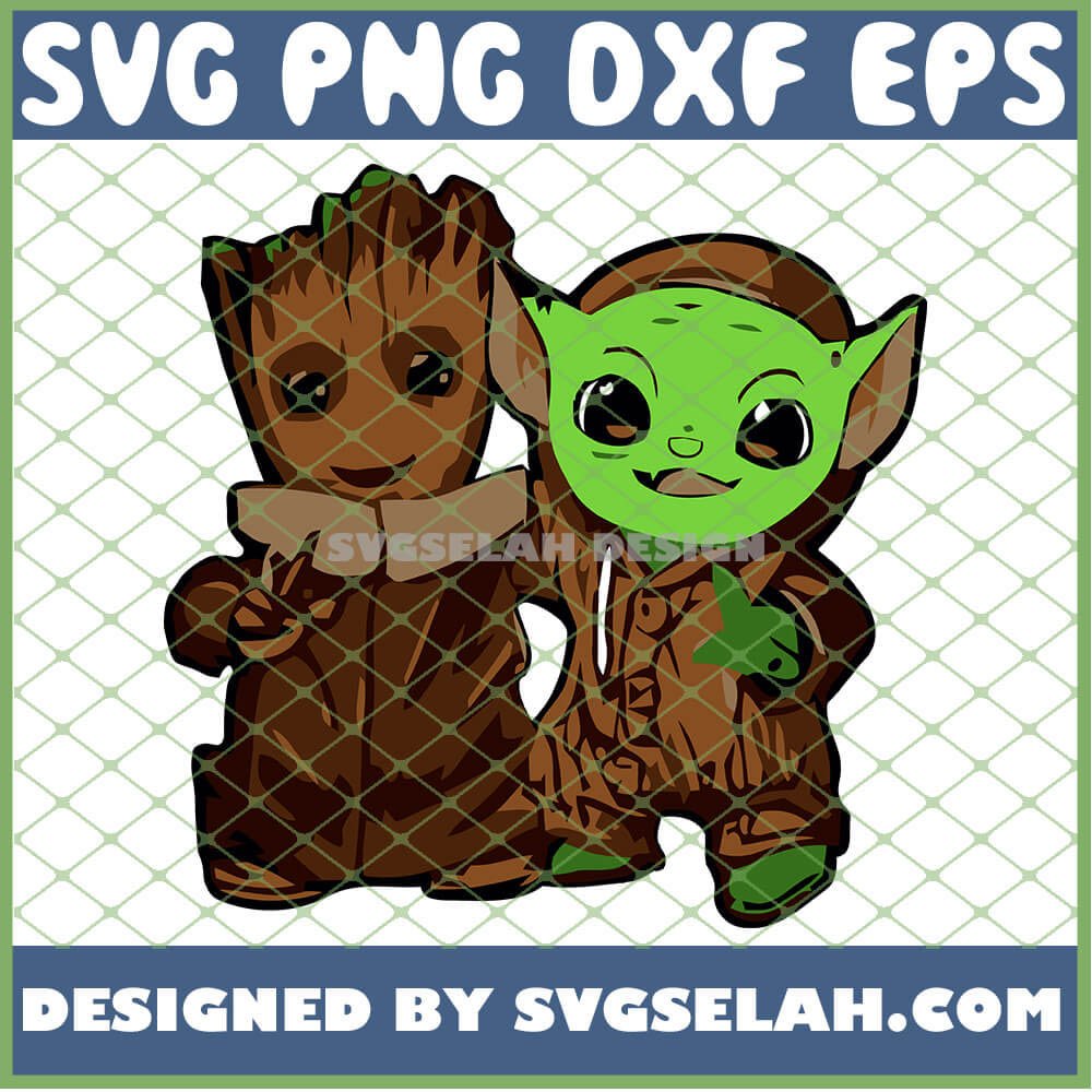 Baby Groot And Baby Yoda Costume SVG, PNG, DXF, EPS ...