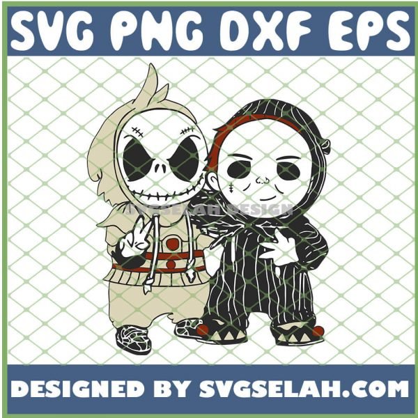 Baby Chibi Michael Myers And Jack Skellington Costume SVG, PNG, DXF, EPS, Design Cut Files, Image Clipart - SVG Selah