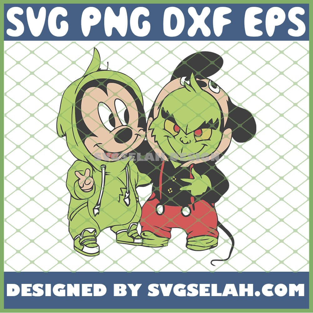 Download Baby Mickey Mouse And Grinch Costume SVG, PNG, DXF, EPS, Design Cut Files, Image Clipart - SVG Selah