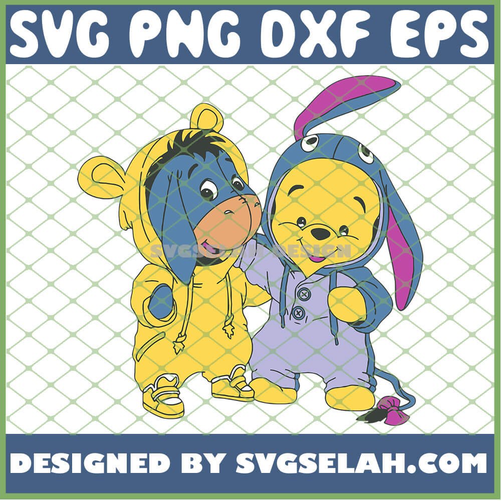 Download Baby Pooh And Eeyore Winnie The Pooh Costume Svg Png Dxf Eps Design Cut Files Image Clipart Svg Selah