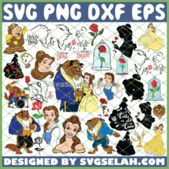 beauty beast svg bundle png dxf eps design cut files image clipart by SvgSelah