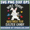 bunny dabbing with eggs will trade brother for easter candy svg png dxf eps design cut files image clipart by SvgSelah
