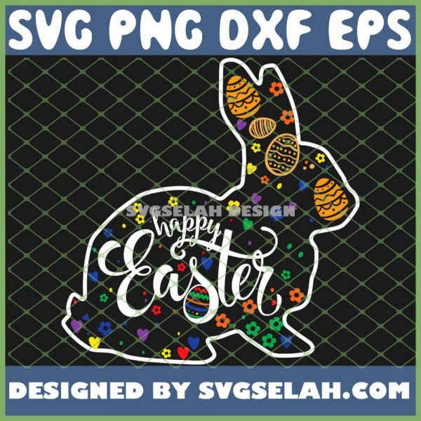 Bunny Happy Easter Day Costume Love Rabbit Eggs SVG PNG DXF EPS 1