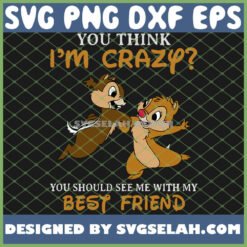 chip and dale squirrels you think i8217m crazy you should see me with my best friend disney svg png dxf eps design cut files image clipart by SvgSelah