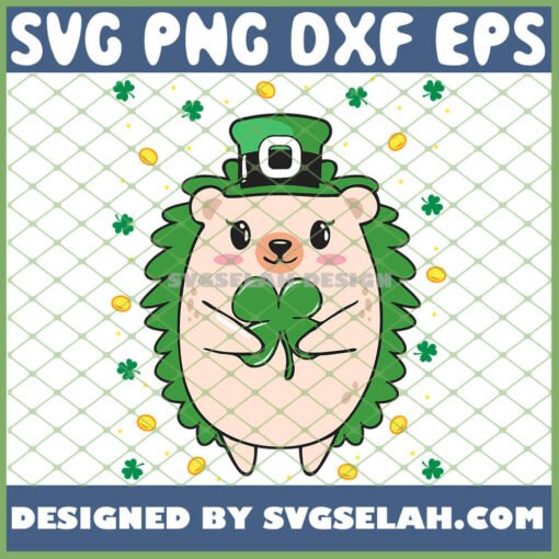 Cute Hedgehog St Patricks Day Costume SVG PNG DXF EPS 1