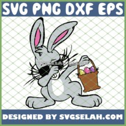 dabbing easter bunny with eggs svg png dxf eps design cut files image clipart by SvgSelah