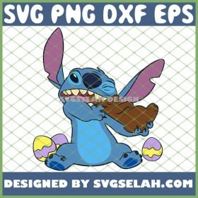 Disney Stitch Eats Chocolate Bunny Easter Day SVG PNG DXF EPS 1