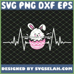 easter bunny heartbeat egg rabbit svg png dxf eps design cut files image clipart by SvgSelah