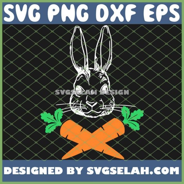 Easter Bunny With Carrot Cross Skull Bones SVG PNG DXF EPS 1