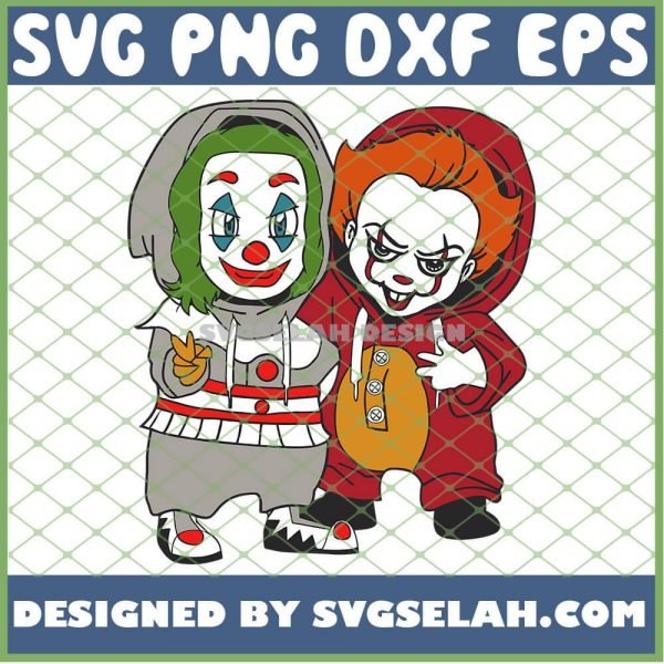 Friends Baby Joker And Pennywise It Halloween Horror Funny Costume SVG PNG DXF EPS 1