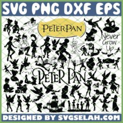 peter pan silhouette svg bundle png dxf eps design cut files image clipart by SvgSelah