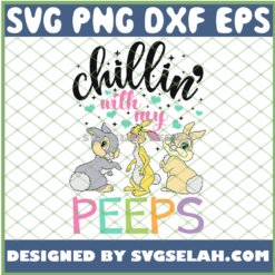 Rabbits In Love Chillin With My Peeps Easter Day SVG PNG DXF EPS 1