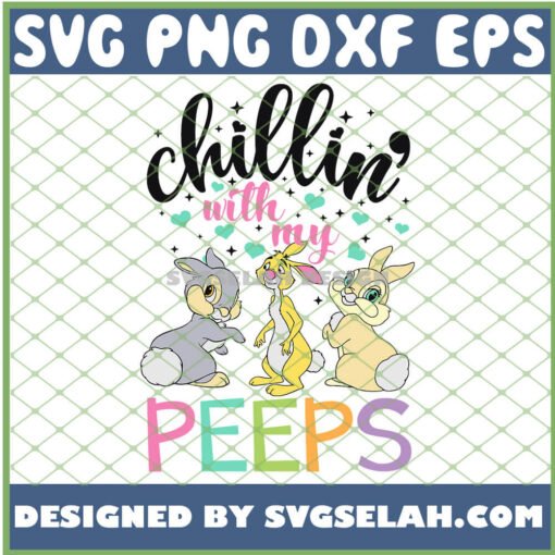 Rabbits In Love Chillin With My Peeps Easter Day SVG PNG DXF EPS 1