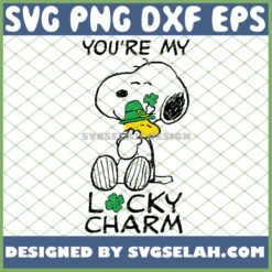 snoopy hugging woodstock you8217re my lucky charm svg png dxf eps design cut files image clipart by SvgSelah