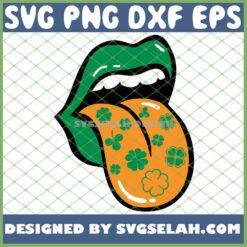 speaking green lips with tongue st patrick8217s day 2021 svg png dxf eps design cut files image clipart by SvgSelah