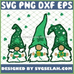 st patrick8217s day gold lover three irish gnome svg png dxf eps design cut files image clipart by SvgSelah